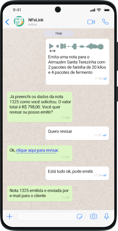 Emissão de NF-e pelo WhatsApp